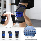 Elite Fitness Rodilleras de compresión (PAR) con Almohadilla de Gel y Resorte para Mayor protección, Ideal para Lesiones de Rodilla y Deportes, Material Transpirable y Elastico (Negra, Chica)