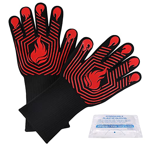 Guantes profesionales de silicona para horno, guantes para hornear,  longitud del codo, guantes acolchados resistentes al calor, paquete de 2  unidades