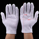 Guante De Trabajo Blanco, 12 Pares Guantes De Inspección Blancos, Guante De Algodón Ligero Y Cómodo, Aplicable Al Uso De Etiqueta, Inspección, Instrumentos De Precisión, Etc.