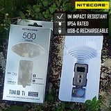 NITECORE TINI 2 Ti versión de titanio (TINI2 Ti) 500 lúmenes recargable EDC llavero linterna con etiqueta NITECORE