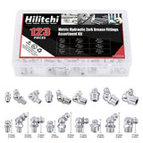 Hilitchi 123pcs Metric Hydraulic Zerk grasa accesorios surtido Kit, Metric