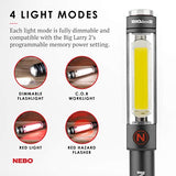 NEBO Big Larry 2 Power Work Light | Linterna Brillante y luz de Trabajo con Clip y Base magnética | Gris tormenta