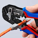 KNIPEX Tools 97 51 13 - Alicates de crimpado para conectores RJ45 Western, rojo/azul, 7-1/2 pulgadas