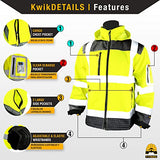 KwikSafety Agent y Galaxy SoftShell Chaqueta de seguridad clase 3 de alta visibilidad estándar y patrón premium | S a 3XL, Galaxy - Ribete reflectante de alta calidad y bolsillo para brazo de identificación, 1 unidad, Large