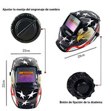 Pwigs Casco de Soldadura con energía Solar Capucha de oscurecimiento automático con Rango de Sombra Ajustable 4/9-13 para máscara de Soldador de Arco Mig TIG(Black)