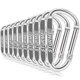 2.7" Aluminum D Ring Carabiners Clip D Shape Spring Loaded Gate Small Keychain Carabiner Clip Set for Outdoor Camping Mini Lock Snap Hooks Spring Link Key Chain Durable Improved 20 PCS (Silver)