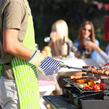 1 par de guantes de silicona para barbacoa, antideslizantes, lavables, 500 grados, ignífugos, parrilla de Camping para el hogar, suministros de manoplas para horno y barbacoa