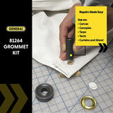 General Tools Kit de ojales de 3/8"-1/2" – Ojales de latón macizo inoxidables para reparación de lonas, lienzos de refuerzo y anillos de tela