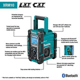 Makita XRM10 18 V LXT / 12 V max CXT Cargador inalámbrico Bluetooth para sitios de trabajo/radio, solo herramienta