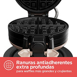 Waflera BLACK+DECKER Giratoria prepara 2 waffles a la vez