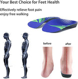 FitFeet Plantillas de soporte de arco alto, inserciones ortopédicas de pie de 3/4 de longitud para sobrepronación, fascitis plantar, pies planos, alivio del dolor, insertos de zapatos para correr deportes hombres y mujeres, Azul y Negro, M(Men's 7-10.5, W