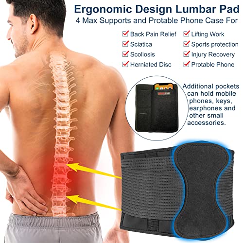 US Faja Alivio del dolor de espalda Soporte lumbar Cinturón Pad Hombres  Mujeres