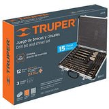 Truper JSDS-15 Juego de brocas y cinceles SDS plus, 15 piezas