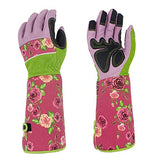 Guantes de jardinería para poda de rosas, a prueba de espinas, resistentes a los pinchazos, guantes largos de jardín para proteger las manos y los brazos para mujeres