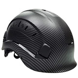 LINGOSHUN Casco de Seguridad Industrial con Gafas Casco Protector al aire Libre Ajustable para Escalada de Construcción/Black/A