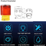 Luz de advertencia estroboscópica solar intermitente: LED súper brillante de 360 grados, instalación inalámbrica, encendido y apagado automático, IP65 resistente al agua para construcción, tráfico, muelle, marina, torre de grúa, fábrica (amarillo)