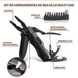 Multiherramienta Alicates Multiusos, TBONEEY Herramienta Multiusos 5-en-1 Multifuncional plegables alicates acero inoxidable Navaja Suiza Alicate Destornillador Herramienta Multifuncional, Ideal para de acampada, Montañismo y Senderismo