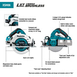 Makita XSH06Z 18V X2 LXT Lithium-Ion (36V) Brushless Cordless 7-1/4” Circular Saw, Tool Only