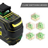 Firecore Nivel laser verde 3D,3X360 °nivel laser Autonivelante, anti-vibración,25m,Autonivelación y Hasta 50m en Modo de Pulso,con 2 batería de iones de litio recargable,Base Magnética(F94T-XG)