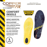 Copper Fit Plantillas de trabajo resistentes para hombre para soporte de arco todo el día, color negro, talla única de EE. UU, Negro, Talla unica