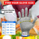 Fortem Guantes resistentes a los cortes, 4 guantes de Kevlar, guantes de corte de nivel 5, guantes de corte para ostras, guantes de trabajo de cocina para chefs, grado alimenticio, certificado EN388 (mediano)