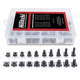 Hilitchi 250 piezas 6 x 6 mm 12 x 12 mm pulsador táctil interruptor micro momentáneo tacto surtido – 20 valor/4 pines