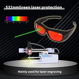 Gafas de protección láser profesionales de 190 nm-540 nm para 405 nm, 445 nm, 532 nm láser y gafas de seguridad láser violeta/azul/verde de 450 nm (específicamente para láser de 532 nm)