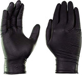 GLOVEWORKS HD Industrial - Guantes desechables de nitrilo negro con textura de diamante, tamaño grande (paquete de 100), 100