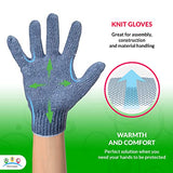 ABC Guantes de punto gris azul de 9 pulgadas, talla M. Paquete de 24 guantes de trabajo de algodón para hombres, mujeres, guantes de trabajo de algodón reutilizables de 10 onzas, guantes de trabajo transpirables, guantes de trabajo de punto grueso, guante