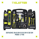 Klatter Set De Herramientas Manuales - 159 Piezas incluye Pinzas Llaves Clips Desatornilladores Matracas Cuchillas Ferretería - Caja para herramientas pensada para transportar con su propio estuche