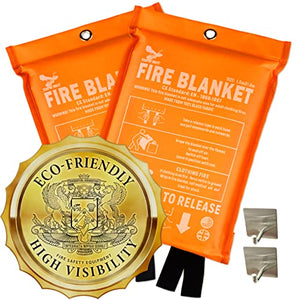Supa Ant Fire Blanket-Suppression Blanket & Emergency Fire Blanket Safety Cover For Kitchen,Fireplace,Camping-Fiberglass Fire Blanket Flame Retardant-Fire Blanket for EmergencySurvival-2 Pack(39"x39")
