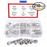 Hilitchi 420pcs M2 M3 Stainless Steel Hex Socket Head Cap Screws Nuts Assortment Kit with Box (304 Stainless Steel) by Hilitchi