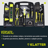 Klatter Set De Herramientas Manuales - 159 Piezas incluye Pinzas Llaves Clips Desatornilladores Matracas Cuchillas Ferretería - Caja para herramientas pensada para transportar con su propio estuche