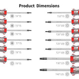 RONMAR Juego de destornilladores Torx magnéticos de 13 piezas, a prueba de manipulaciones de seguridad, T4, T5, T6, T7, T8, T9, T10, T15, T20, T25, T27, T30, T40 (rojo)