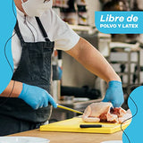 Guantes Desechables De Nitrilo azules - Libres de Látex y polvo - Resistentes - Ideales para cocina y uso medicinal - Cajas con 100 piezas c/u - Talla Grande