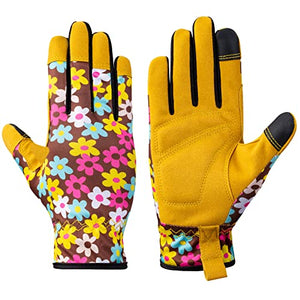 Isilila Guantes de jardinería para mujer, guantes de trabajo transpirables para patio/jardín con pantalla táctil para malezar, excavar, plantar