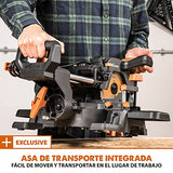 Ingletadora Evolution Power Tools R185SMS+ con corte multimaterial, bisel de 45 grados, inglete de 50 grados, guía de 210 mm, hoja incluida corta madera, plástico, metal y más (1500 W, 230 V, 185 mm)