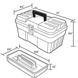 Akro-Mils 09514CFT caja de herramientas de almacenamiento de suministros de arte de plástico de 14 pulgadas, semitransparente