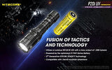 Nitecore P20i UV (P20iUV) Linterna LED recargable USB-C con funda y celda de alta capacidad de 4000 Mili Amp - 1800 lúmenes