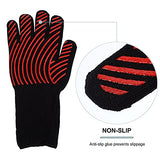 Amosfun Guantes a La Parrilla para Barbacoa Guantes Resistentes Al Calor para Horno a La Parrilla Guantes Ignífugos para Cocina Guantes Antideslizantes Transpirables Lavables para