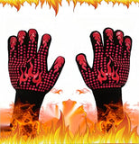 Guantes para parrilla de barbacoa [166 °F] Guantes extremadamente resistentes al calor, guantes de silicona para horno ignífugos para hornear ahumadores, guantes de cocina con aislamiento térmico, 1 par