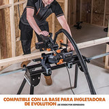 Ingletadora Evolution Power Tools R185SMS+ con corte multimaterial, bisel de 45 grados, inglete de 50 grados, guía de 210 mm, hoja incluida corta madera, plástico, metal y más (1500 W, 230 V, 185 mm)