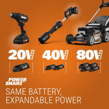 Worx Hydroshot - Limpiador de energía portátil de 20 V Power Share 320 PSI -WG620 (batería y Cargador incluidos)