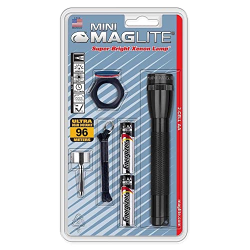 Maglite M2A01C AA Mini Maglite Paquete en Combo de Linterna, negra