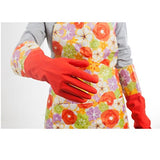 Cocina goma limpieza guantes con forro interior hogar Thickening PU Guante de látex de lavado impermeable 2 pares