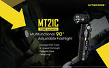 Nitecore MT21C 1000 lúmenes 90 grados cabeza inclinable linterna LED con 2 x EdisonBright CR123A baterías