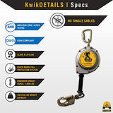 KwikSafety (Charlotte, NC) COBRA Cable de acero de 20 pies de cuerda de seguridad autoretráctil (sin enredos) ANSI OSHA SRL carcasa de aluminio con gancho retráctil para protección contra caídas yoyo para construcción