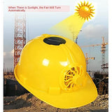 LINGOSHUN Casco de Seguridad Industrial,Casco de Seguridad al Aire Libre con Ventilador de Energía Solar,Gorra Protectora de Construcción/Yellow / 1 PCS