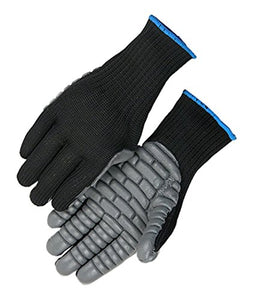 Majestic Glove 1905/10 - Guante industrial, dedo completo, antivibración, nailon, grande, tamaño 10, negro (paquete de 12)