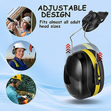 BJKing 004 - Orejeras de casco duro, NRR 28 dB ajustable para la oreja, casco acoplable, Amarillo, Large